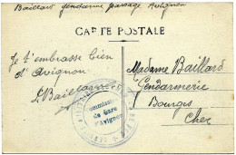 Sur  CP D' AVIGNON  /   Cachet  "   Service Militaire  Des Chemins De Fer   Gare D 'avignon " - 1914-18