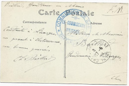 Sur  CP De  CHATEAUROUX   /   Cachet  "  Commission De Gare  Chateauroux  " - 1914-18