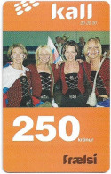 Faroe - Kall - Four Women In Special Dress, Exp.01.2007, GSM Refill 250Kr, Used - Faeroër