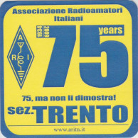 Italia - Trento - Associazione Radioamatori Italiani 75 Years - Label - Etiquette - Etiquetas De Hotel