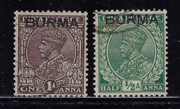 BURMA 1937 SCOTT #2,4 USED - Birmanie (...-1947)