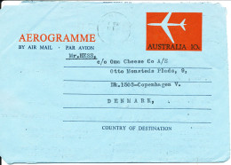 Australia Aerogramme Sent To Denmark 16-3-1969 - Aerograms