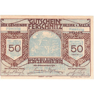 Billet, Autriche, Ferschnitz, 50 Heller, Village 1920-12-31, SPL, Mehl:FS 198a - Oesterreich