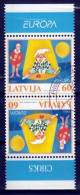 Letland  Europa Cept 2002 Keerdrukpaar Gestempeld - 2002