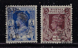 BURMA 1938 SCOTT#20,22 USED CV - Birmania (...-1947)