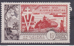 Comores 1954 - PA N°4* Nsg - Libération - Poste Aérienne