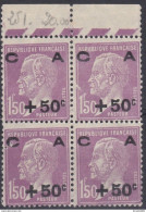 France 1928 - Caisse Amortissement N°251* - Bloc De 4 Timbres Nsg - 1927-31 Cassa Di Ammortamento