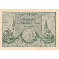 Billet, Autriche, St Oswald, 20 Heller, Eglise 1920-11-01, SPL Mehl:FS 917 - Oesterreich