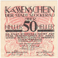 Billet, Autriche, Stockerau, 50 Heller, Texte 1920-08-15, SPL, Mehl:FS 1038 - Oesterreich