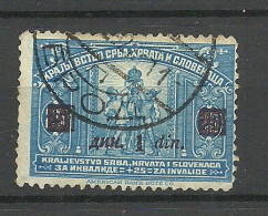 Jugoslavia SERBIEN SERBIA Croatia Slovenia 1922 Michel 164 B (Aufdruck Dunkelbraunlila) O - Usados