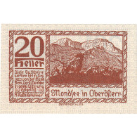 Billet, Autriche, Mondsee, 20 Heller, Paysage 1920-12-31, SPL, Mehl:FS 626a1 - Oesterreich