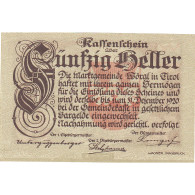 Billet, Autriche, Worgl, 50 Heller, Texte, 1920, 1920-12-31, SPL, Mehl:FS 1252a - Oesterreich