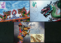 2023 Taiwan R.O.CHINA - Maximum Card.- New Year’s Greeting Postage Stamps (3 Pcs.) - Maximumkaarten