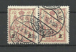 POLEN Poland 1915 Stadtpost Warschau Michel 7 A As Pair O - Gebraucht