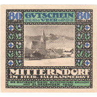 Billet, Autriche, Mitterndorf, 80 Heller, Eglise 1920-12-31, SPL Mehl:FS621IIa1 - Oesterreich