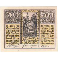 Billet, Autriche, Aspach, 50 Heller, Eglise, 1920, 1920-08-31, SPL, Mehl:FS 57a - Oesterreich