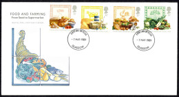 Great Britain Sc# 1248-1251 FDC (a) 1989 3.7 Food & Farming - 1981-1990 Decimal Issues