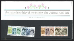 Great Britain Sc# 1138a-1140a PP170 MNH (fold) 1986 4.21 Queen Elizabeth II 60th - Presentation Packs