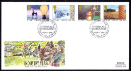 Great Britain Sc# 1129-1132 (Telford) FDC (c) 1986 1.14 Industry Year - 1981-1990 Decimal Issues