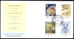 Great Britain Sc# 1058-1061 FDC 1984 6.8 Prime Meridian - 1981-1990 Decimal Issues