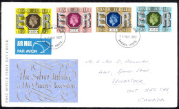 Great Britain Sc# 810-814 (no 9p) FDC (b) 1977 6.15 QEII Silver Jubilee - 1971-1980 Decimal Issues