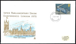Great Britain Sc# 753 FDC (a) 1975 9.3 62nd Inter-Parliamentary Conference - 1971-1980 Em. Décimales