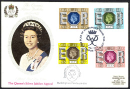 GB Sc# 810-814 (no 9p) FDC (a) (Buckingham Palace) 1977 6.15 QEII Silver Jubilee - 1971-1980 Em. Décimales