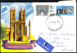 Great Britain Sc# 452-453 (London) FDC (a) 1966 2.28 Westminster Abbey 900th - 1952-1971 Em. Prédécimales