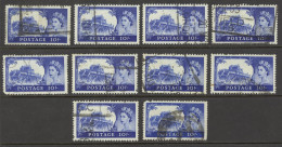 Great Britain Sc# 373 SG# 597a (Bradbury Wilkinson Printing) Used Lot/10 Castle - Usati