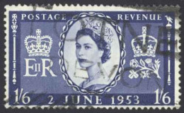 Great Britain Sc# 316 SG# 535 Used (a) 1953 1sh6p Dark Blue Queen Elizabeth II - Gebruikt