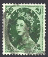 Great Britain Sc# 303 Used (a) 1952-1954 9p Deep Olive Green Queen Elizabeth - Oblitérés