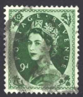 Great Britain Sc# 303 Used (a) 1952-1954 9p Deep Olive Green Queen Elizabeth - Usati