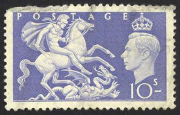 Great Britain Sc# 288 SG# 511 Cull (a) 1951 10sh St George/Dragon - Usati