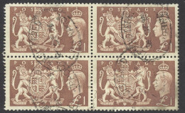 Great Britain Sc# 289 Used Block/4 1951 £1 King George VI - Usati