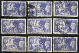 Great Britain Sc# 288 Used Lot/9 1951 King George VI - Usati