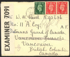 Great Britain Sc# 235 236X2 On Cover (CENSORED) 1941 5.21 King Edward VIII - Cartas & Documentos