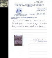 GB Sc# O29 SG# L20 Used (RPSL Certificate) 1883-1886 9p Ovpt GOVT PARCELS - Oficiales
