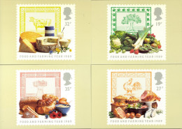 Great Britain Maxi Cards Mint Set/4 1989 Food - Maximum Cards