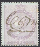 Great Britain Sc# F9 Used Fiscal (non-postal) 1860-1867 Reddish Lilac  - Fiscale Zegels