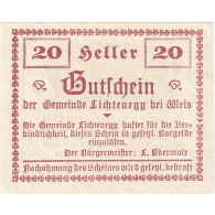 Billet, Autriche, Lichtenegg, 20 Heller, Ville 1920-05-08, SPL, Mehl:FS 520 - Oesterreich