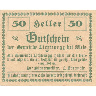 Billet, Autriche, Lichtenegg, 50 Heller, Usine 1920-05-08, SPL, Mehl:FS 520 - Oesterreich