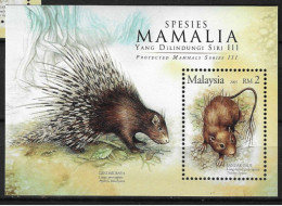 Malaysia 2005 MiNr. (Block 99) ANIMALS Malayan Porcupine   S\sh   MNH** 3.00 € - Rongeurs