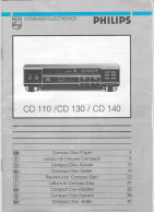 MODE D EMPLOI PHILIPS COMPACT DISC - CD 110 / CE 130 / CE 140 - DOCUMENT DE 1992 DE 46 PAGES A SAISIR, VOIR LE SCANNER - Audio-Visual