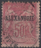 ALEXANDRIE TYPE GROUPE 50c ROSE TYPE I ( N/B ) N° 14 OBLITERATION LEGERE - COTE 34 € - Usati