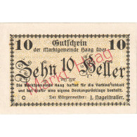 Billet, Autriche, Haag, 10 Heller, Texte 1, 1920, 1920-12-31, SPL, Mehl:FS 318 - Oesterreich