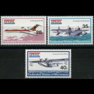 MICRONESIA 1984 - Scott# C1-3 Airplanes Set Of 3 MNH - Micronésie