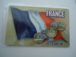 FRANCE GREECE  MINT PHONECARDS  COINS ANS FLAGS  2 SCAN - Unclassified