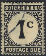 BRITISH HONDURAS 1923 KGV 1 Cent Black Postage Due SGD1 Fine Used - Honduras Britannique (...-1970)