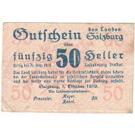 Billet, Autriche, Salzburg, 50 Heller, Texte 1919-12-31, TTB, Mehl:FS 860I - Oesterreich