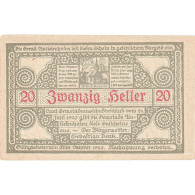 Billet, Autriche, Antiesenhofen, 20 Heller, Eglise, 1920, SPL, Mehl:FS 47 - Oesterreich